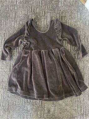 Monica + Andy Velvet Long-Sleeve Kids Dress